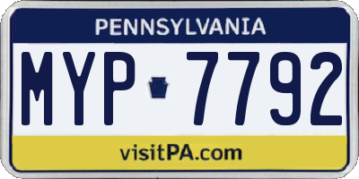 PA license plate MYP7792
