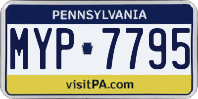 PA license plate MYP7795