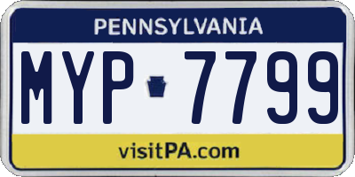 PA license plate MYP7799