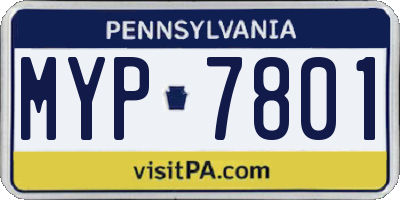 PA license plate MYP7801