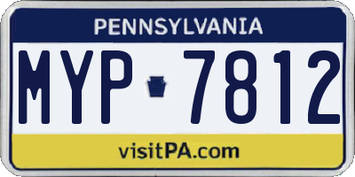 PA license plate MYP7812