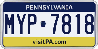 PA license plate MYP7818