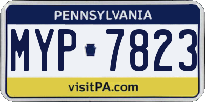 PA license plate MYP7823