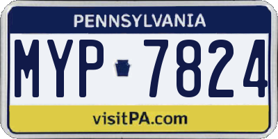 PA license plate MYP7824