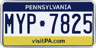 PA license plate MYP7825