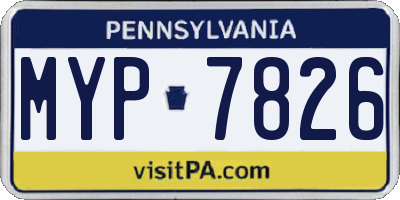 PA license plate MYP7826