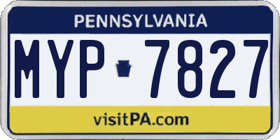 PA license plate MYP7827