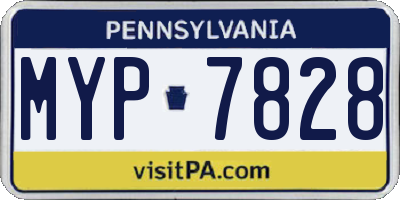PA license plate MYP7828