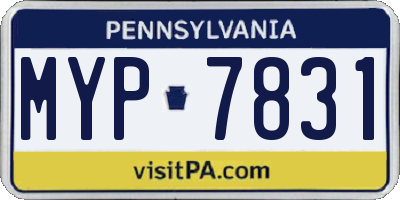 PA license plate MYP7831