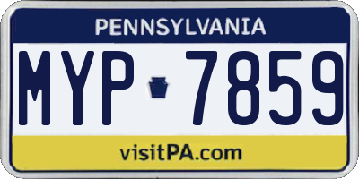 PA license plate MYP7859