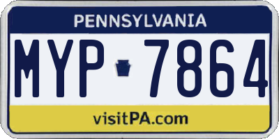 PA license plate MYP7864