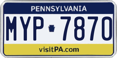 PA license plate MYP7870