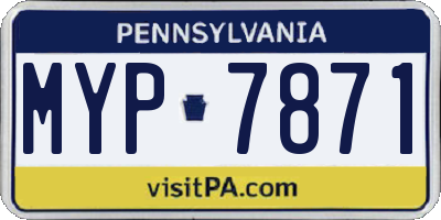 PA license plate MYP7871