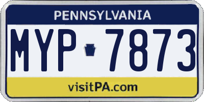 PA license plate MYP7873