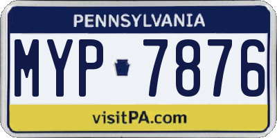 PA license plate MYP7876