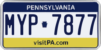 PA license plate MYP7877