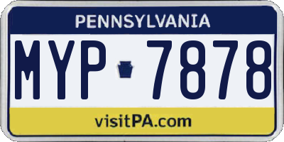 PA license plate MYP7878