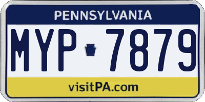 PA license plate MYP7879