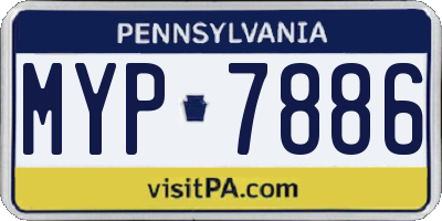 PA license plate MYP7886