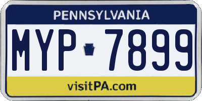 PA license plate MYP7899