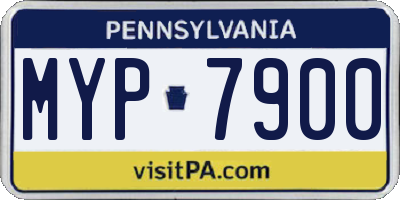 PA license plate MYP7900