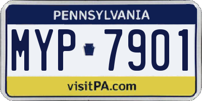 PA license plate MYP7901