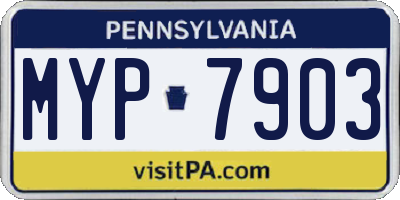 PA license plate MYP7903