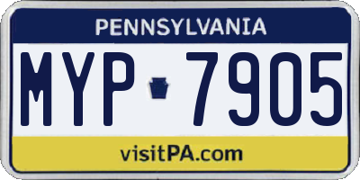 PA license plate MYP7905