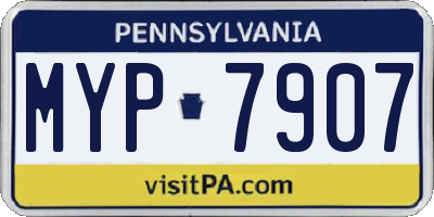 PA license plate MYP7907
