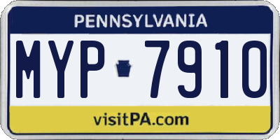 PA license plate MYP7910