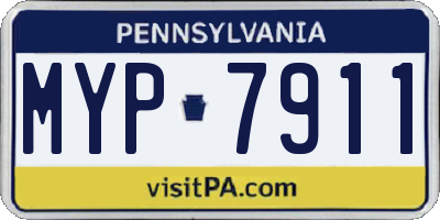 PA license plate MYP7911