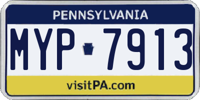 PA license plate MYP7913