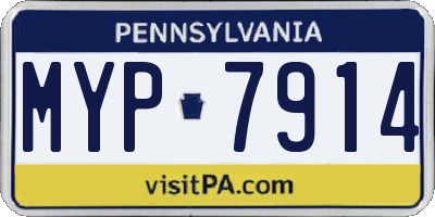 PA license plate MYP7914