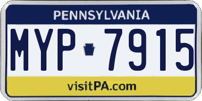 PA license plate MYP7915