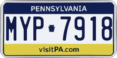 PA license plate MYP7918