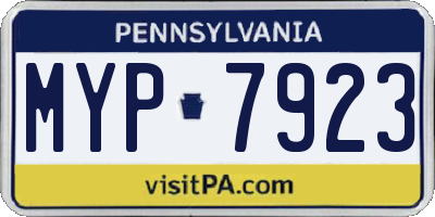 PA license plate MYP7923