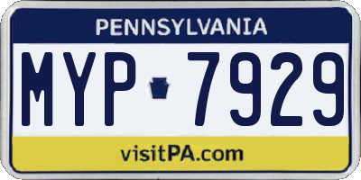 PA license plate MYP7929