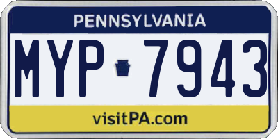 PA license plate MYP7943