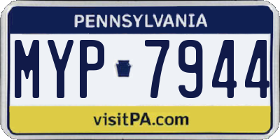 PA license plate MYP7944