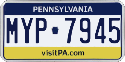 PA license plate MYP7945