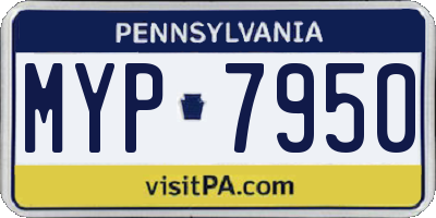 PA license plate MYP7950