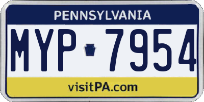 PA license plate MYP7954