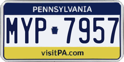 PA license plate MYP7957