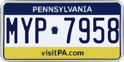 PA license plate MYP7958