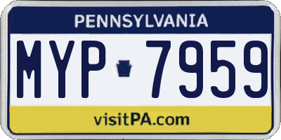 PA license plate MYP7959