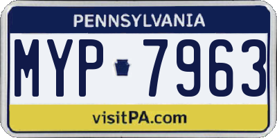 PA license plate MYP7963