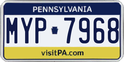 PA license plate MYP7968