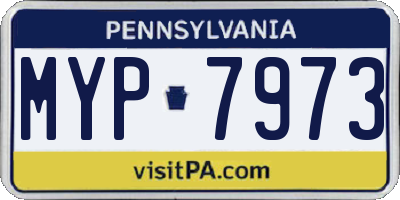 PA license plate MYP7973