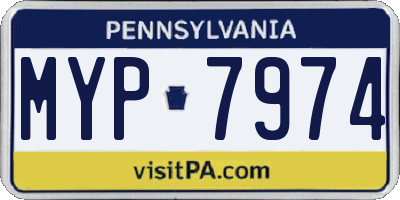 PA license plate MYP7974