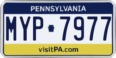 PA license plate MYP7977